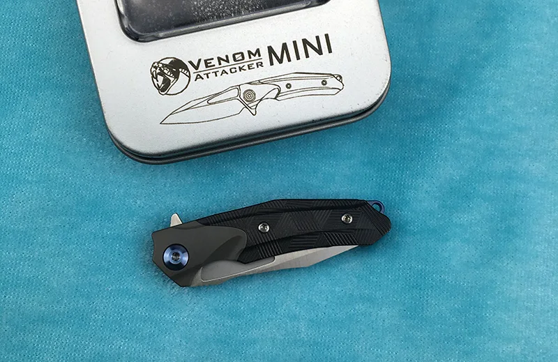 VENOM маленький мини-нож M390 из титанового сплава, нож из циркониевого сплава для ключей, Дамский инструмент, маленький складной нож, инструмент для улицы