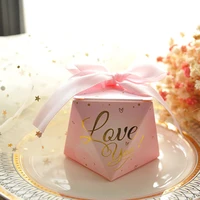 50pcs laser cut diamond love carriage favors gifts candy boxes bag with ribbon fresh baby shower wedding party favor decorations