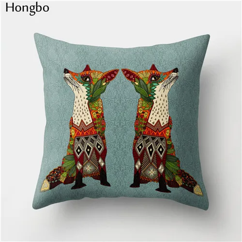 7 Hongbo 1 шт. мультфильм лиса печати квадратный пледы Наволочки Чехол для подушки для автомобиля диван домашний декор - Цвет: 7