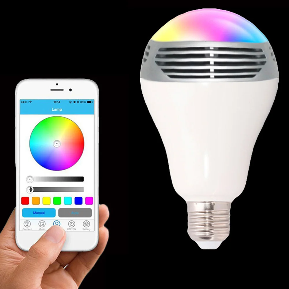 E27 Bluetooth4.0 Управление Smart Музыка Аудио Динамик светодиодный RGB Цвет лампа |