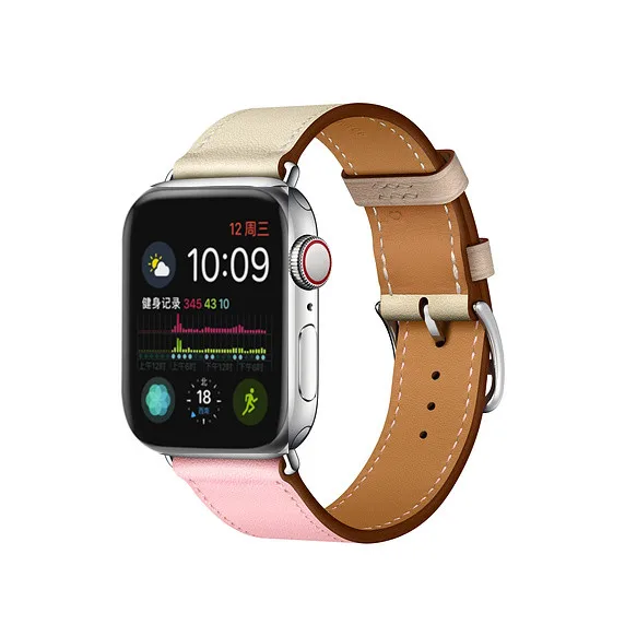 Один тур ремешок из натуральной кожи петлевой для Apple Watch Band 42 мм 38 мм 40 мм 44 мм для iWatch Series 1 2 3 4
