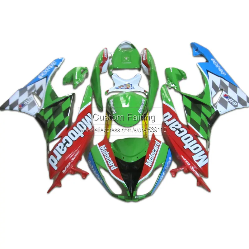 

Nice custom fairing kit for Kawasaki zx6r ZX-6R Ninja 09 - 12 2009 2010 2011 2012 sticker green fairings CD32