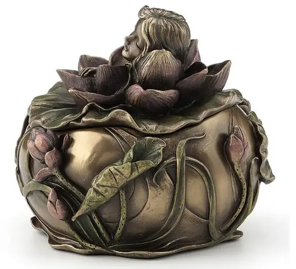 head Arts Crafts deer Anovo decorative arts series cold casting copper technology lotus jewelry box | Дом и сад
