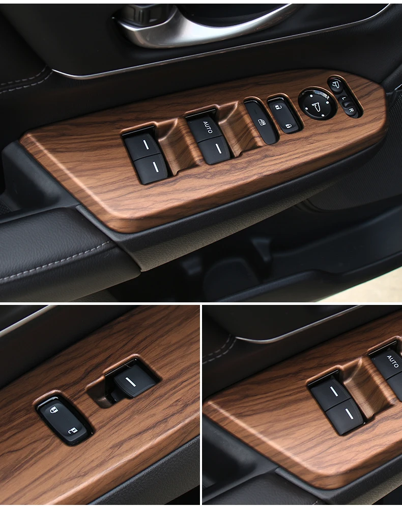 ABS Chrome/Carbon Fiber/Peach wood grain Window glass lifting panel decoration frame For Honda CRV CR-V 2017 2018 Accessories | Автомобили