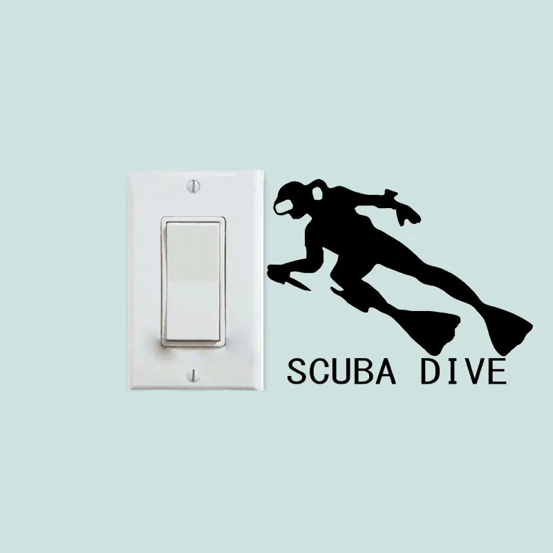 Дайвер Scuba виниловый стикер для переключателя съемный домашний декор наклейки