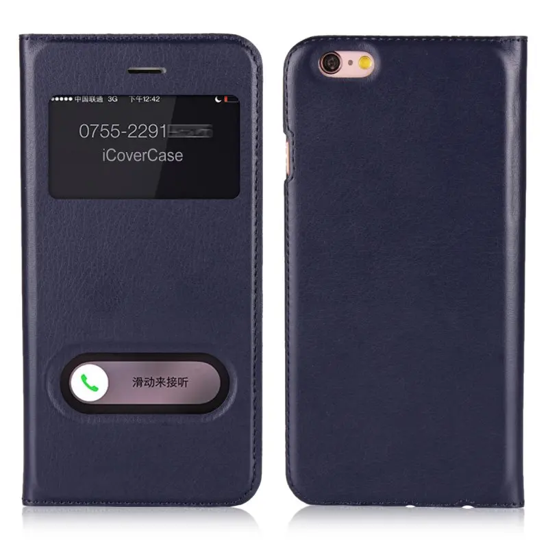 Чехол книжка для iPhone 6 6S Plus чехол телефона с окошком откидной крышкой Etui Coque Hoesjes
