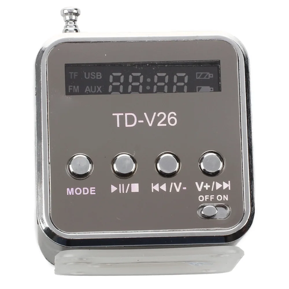 TD V26 портативный мини динамик с цифровым и микро SD/TF/USB/FM черный|mini speaker|portable mini