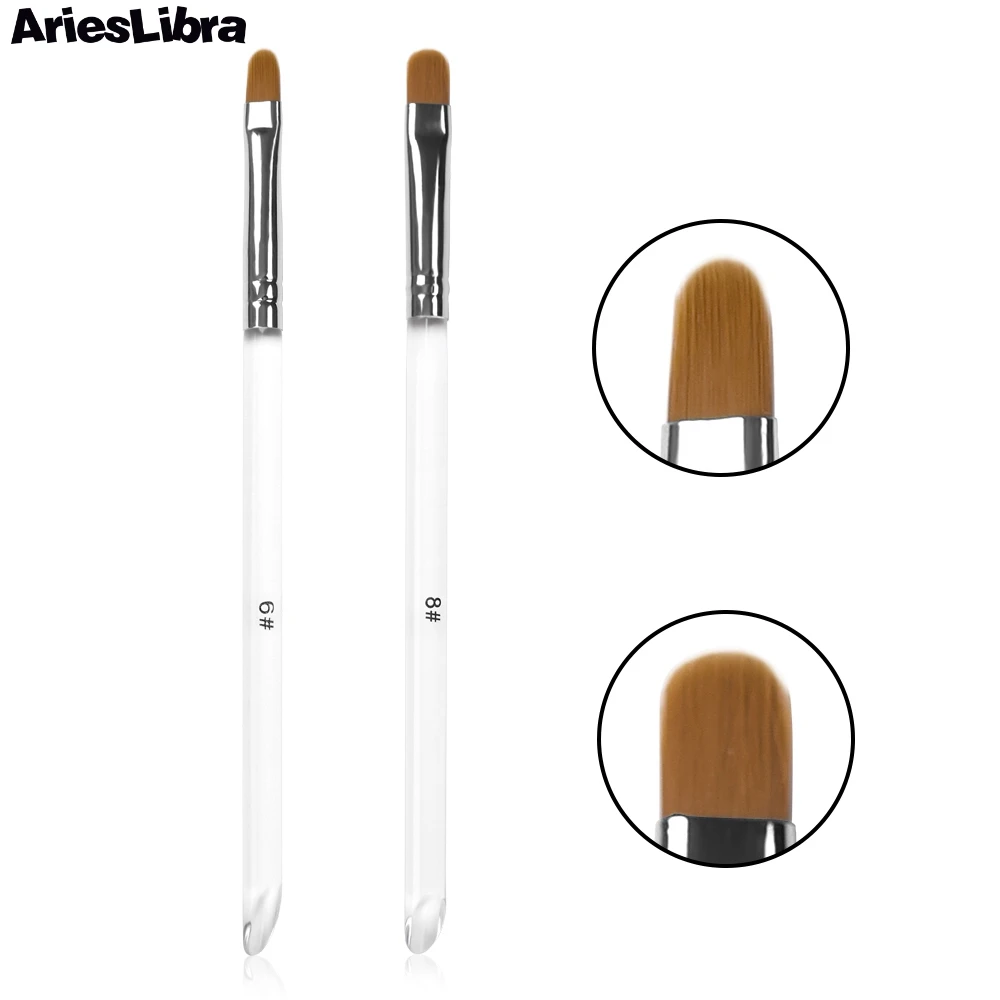 AriesLibra Nail Art Brush Round Head UV Gel Transparent Acrylic Manicure Pen Professional Painting Drawing Tool for Nail Beauty