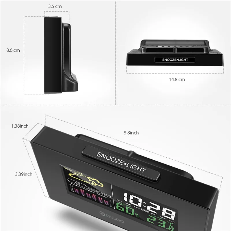 Digoo DG C3 гигрометр термометр метеостанция будильник температура влажность