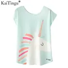 KaiTingu весенне-летняя женская футболка Новинка Harajuku Kawaii Милая стильная футболка с принтом лошади топы с короткими рукавами Размер M L XL