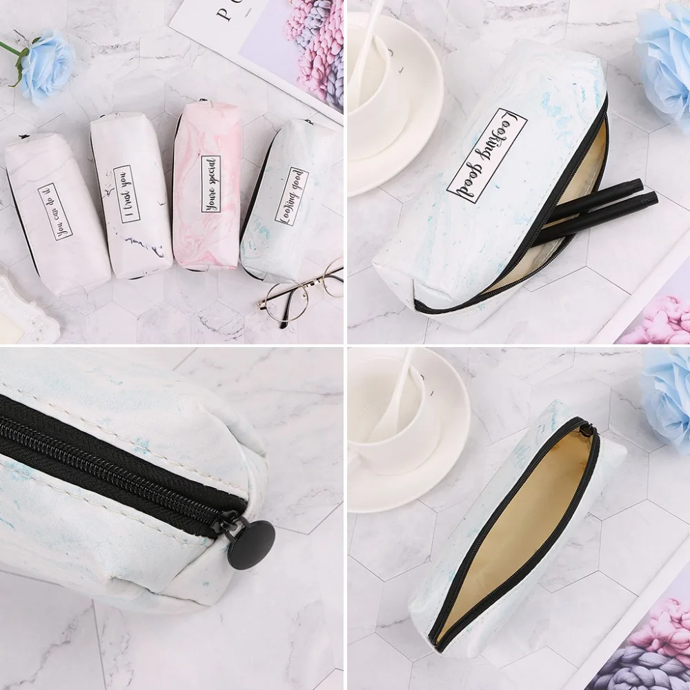 Мраморный пенал канцелярские принадлежности школьные Пеналы Школьные