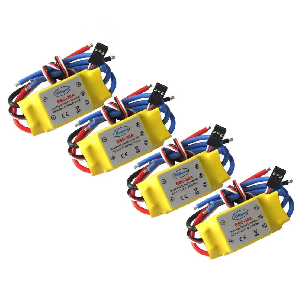 4 шт. 30A бесщеточный контроллер скорости ESC для мультикоптера квадрокоптера F450