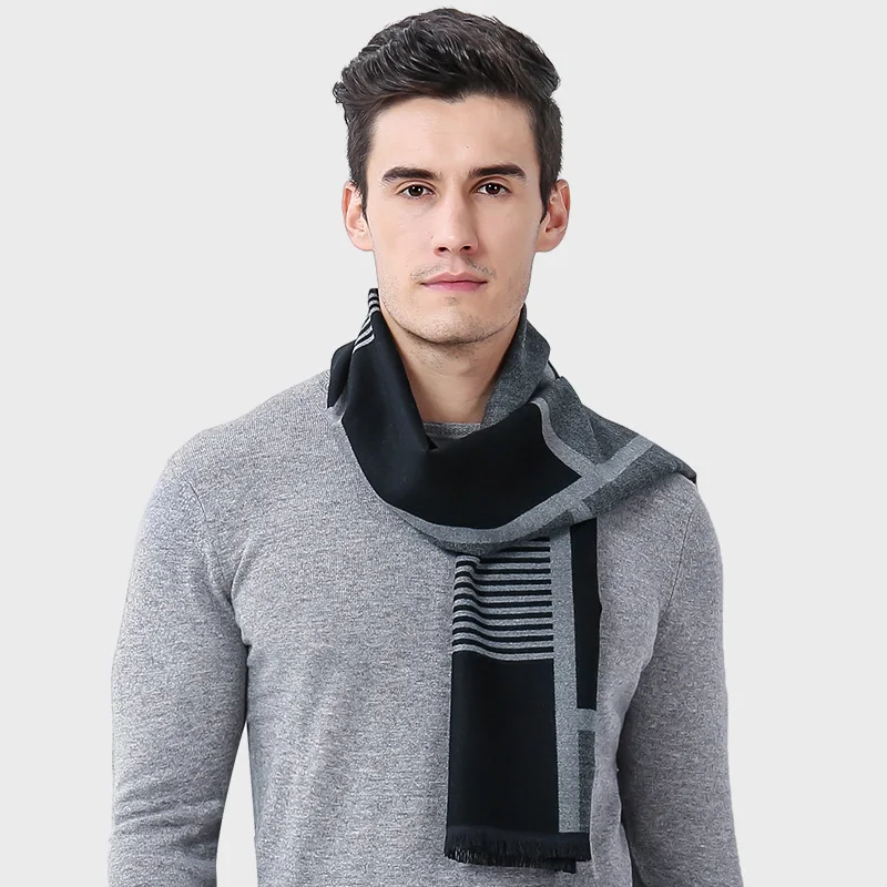 Cymenwang New Designer Scarf 2017 Fashion Long Size Male Wool Warmer Shawls Winter Scarves Casual Business Bandana Tassel |