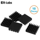 En-Labs 10 шт.лот анодированный черный алюминиевый радиатор 20x20x6 мм видеокарта памяти графическая видеокарта, радиатор охлаждения материнской платы