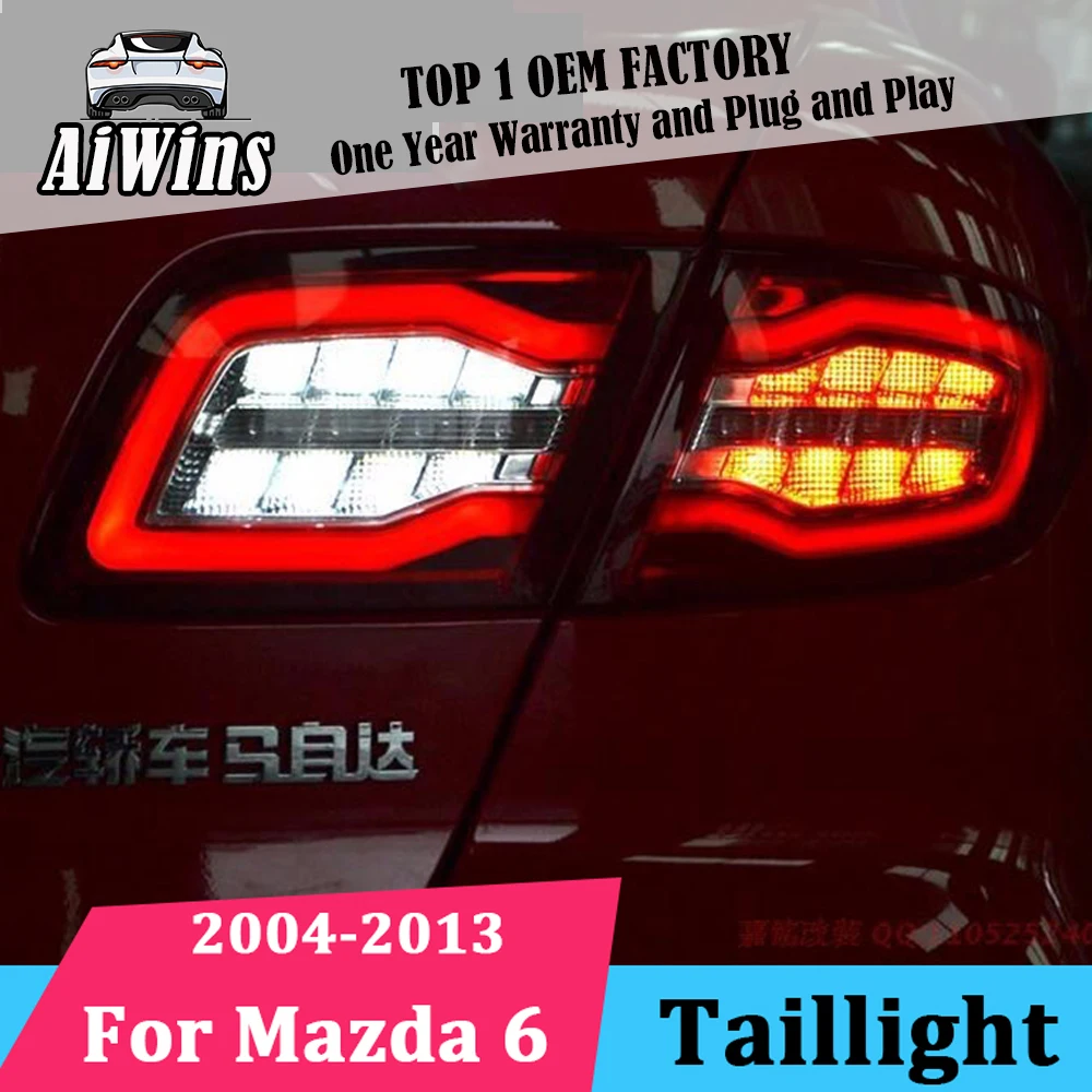 Aiwins для Mazda 6 задние фонари 2004 2013 Mazda6 классический светодио дный задний фонарь DRL +