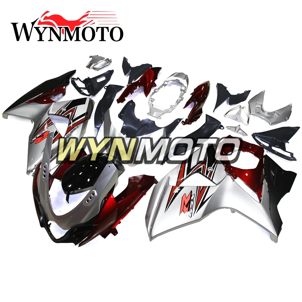 

Полный комплект обтекателей для GSXR1000 09-16 09 10 11 12 13 14 15 16 K9 инъекция Серебристые красные Обтекатели из АБС-пластика Обтекатели для кузова