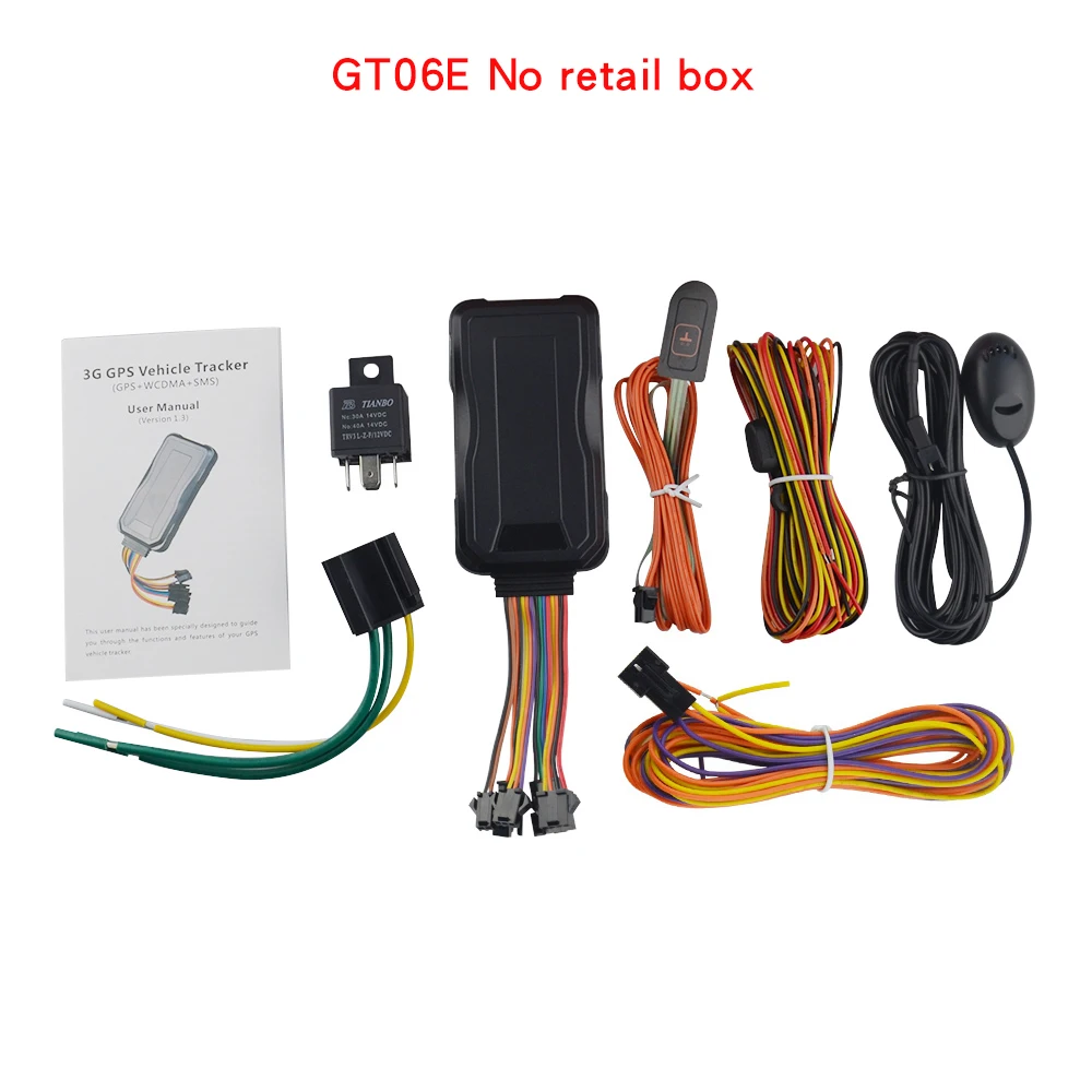 No box Высокая точность 3g WCDMA автомобильный gps трекер GT06E дистанционно отключение питания топлива голосовой монитор вибрационная сигнализация гео-забор сигнализация - Цвет: No box