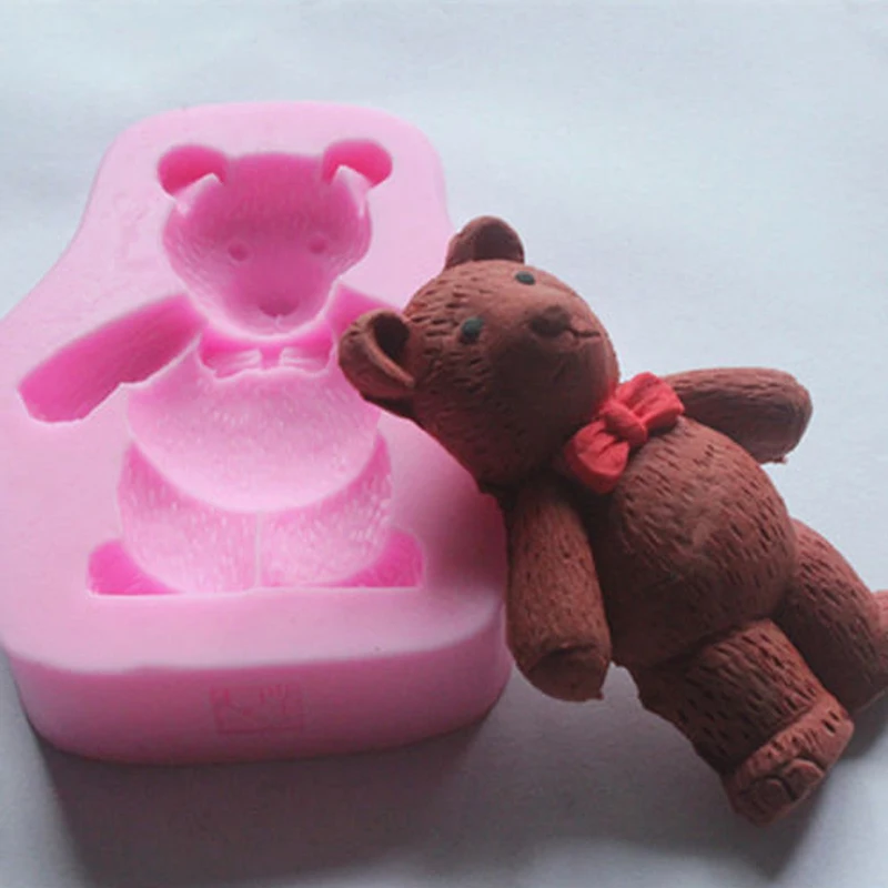 Инструмент для пирога 1 шт. розовый 3D Teddy Bear Форма выпечки тортов DIY Fondant (сахарная)