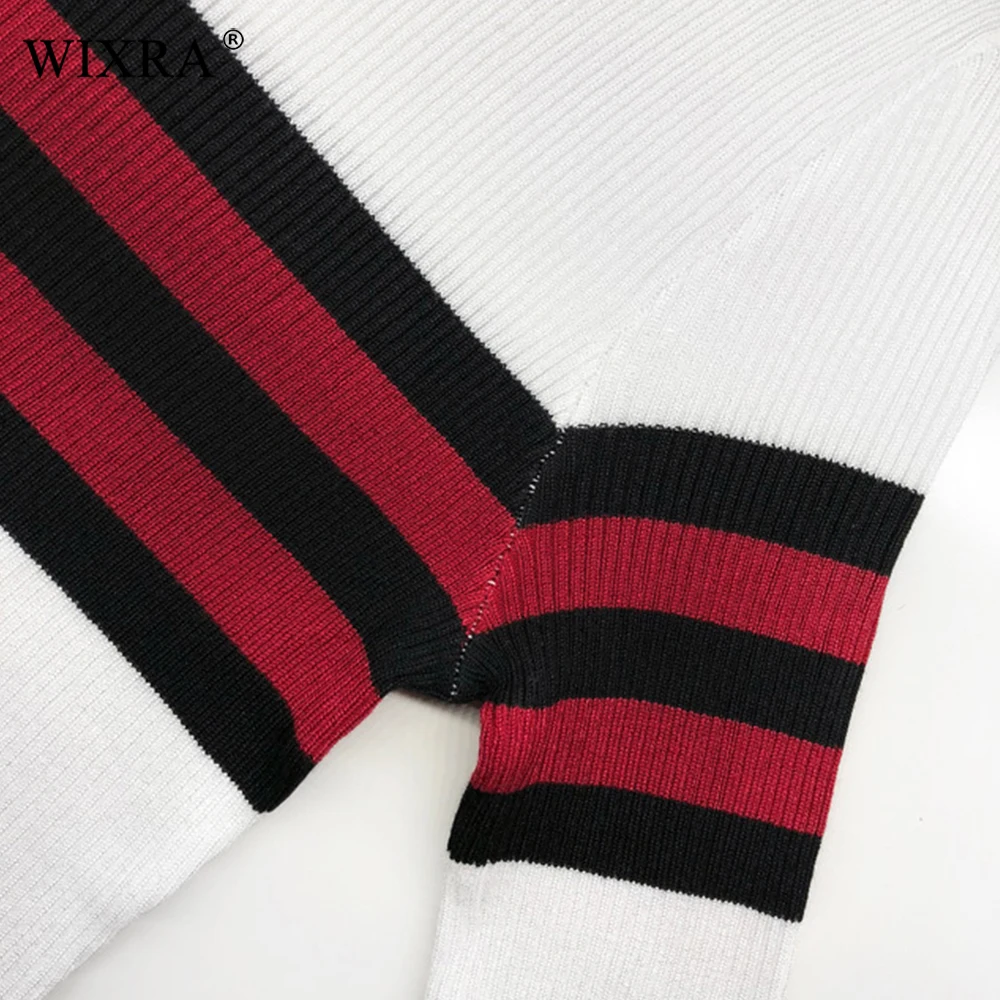 Wixra 2018 Pullovers Sweaters Slim O Neck Striped Sweater All Base Match Knitted Women's Clothing Autumn Winter New | Женская одежда