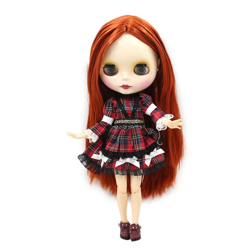 Ледяной DBS Blyth кукольные серии No.230BL0374 коричневый красный прямые волосы из белой