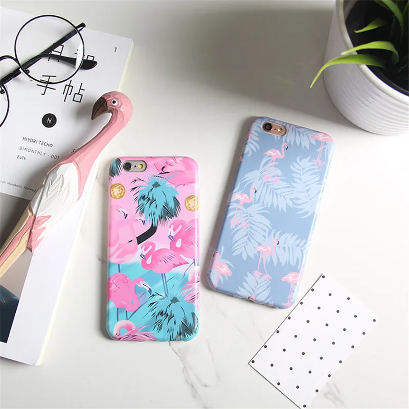 NPHACC Fashion Soft IMD Colorful Flamingo Case Cover For iphone 6S 6 7 7Plus 8 plusCute Cartoon Animal Ostrich Phone Cases HOT |