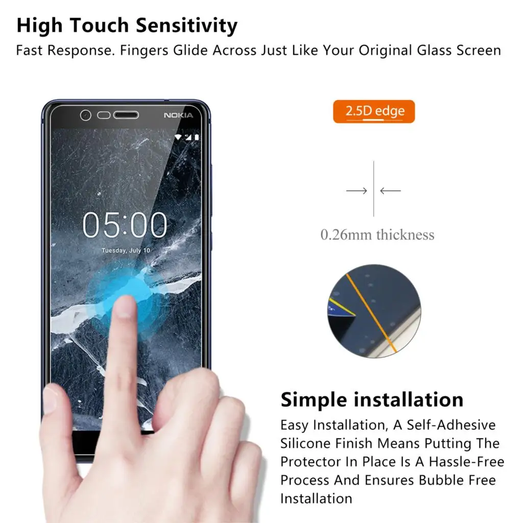 2.5D 0 26 мм 9H Премиум Закаленное стекло для Nokia 5 1 Защитная пленка 5&quot | Мобильные