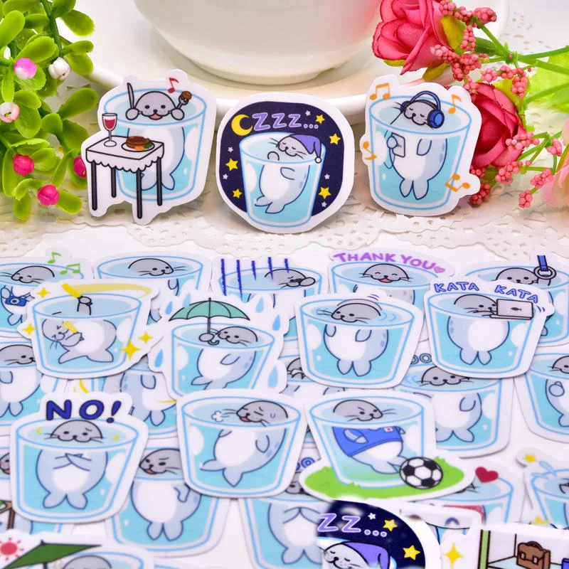 

40pcs Creative kawaii Cute Ice bucket little penguin scrapbooking stickers /decorative sticker /DIY craft photo albums/Children