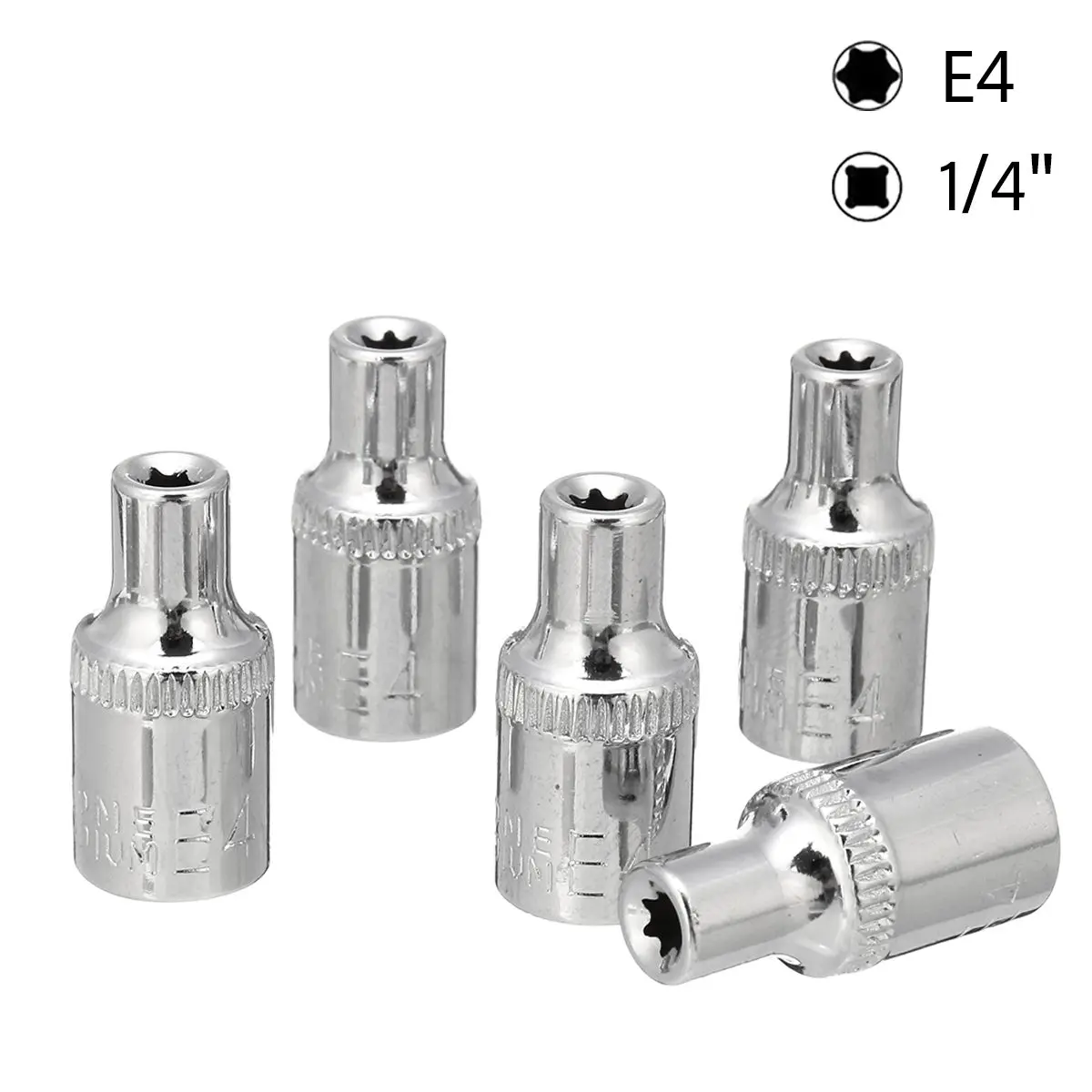 E4 5 шт. 1/4 привод E Тип Torx звезда торцевые Биты Набор E4 E5 E6 E7 E8 ручные инструменты для ремонта квадратное отверстие - Цвет: E4
