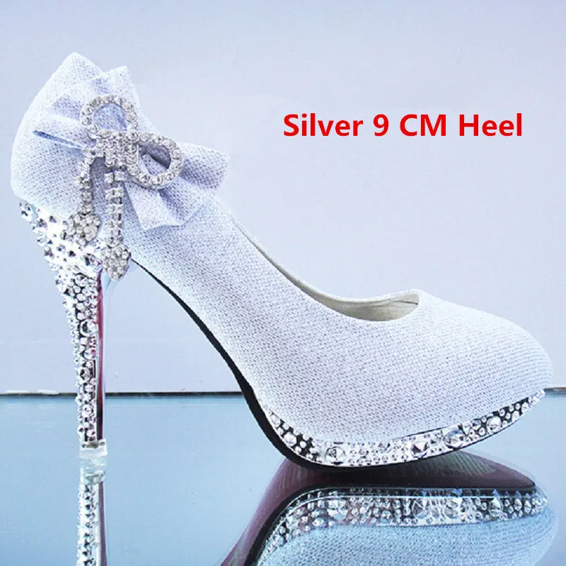 2015 женские свадебные туфли с бантом-бабочкой и стразами на высоком каблуке