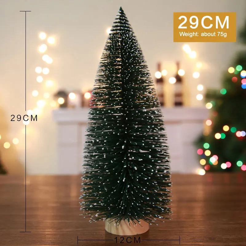 1PCS DIY 15 18 22 29 32CM Christmas Tree Fake Pine Mini Sisal Bottle Brush Santa Snow Frost Village House | Дом и сад