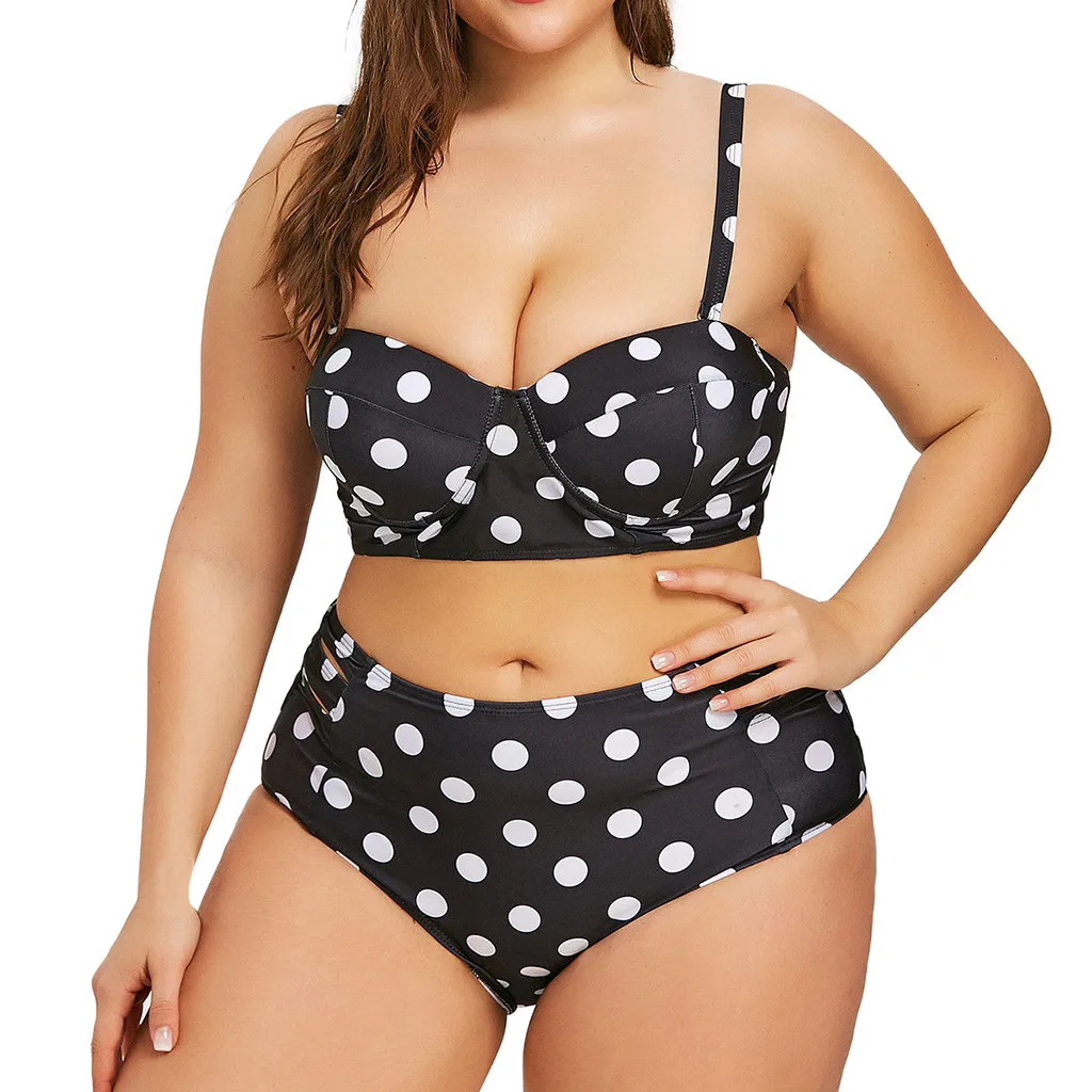 

Sexy Bikini Set Swimwear Female Women Plus Size Bandage Printing Padded Bra Bikini Split Body Swimsuit Beachwear D300603