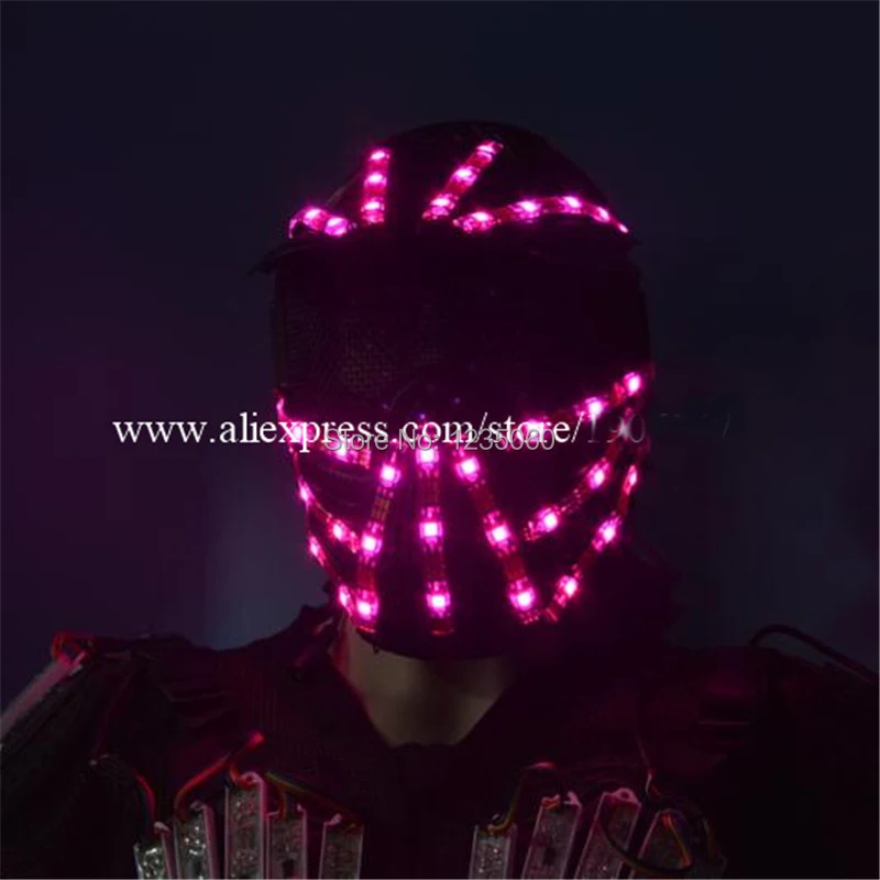 New RGB Colorful LED Luminous Robot Helmet Flashing Halloween Christmas Party Stage Performance Hat Headwear For Dancing Bar DJ | Дом и сад