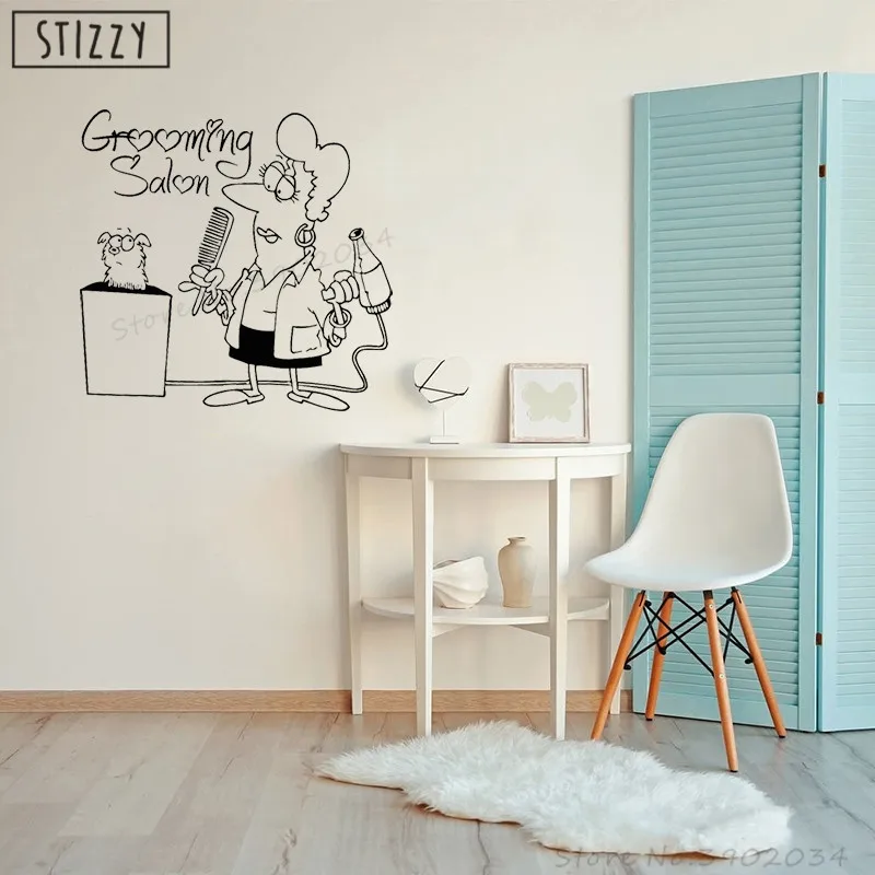 Настенная Наклейка stizzy уход за домашним питомцем салон виниловая настенная