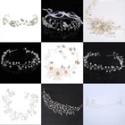 Повязка на голову с искусственным жемчугом, серебристого цвета