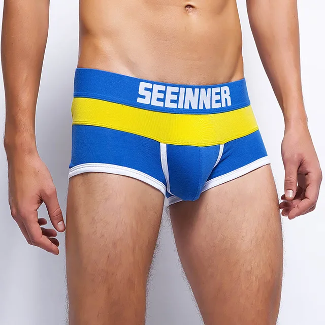 Seeinner трусы нижнее белье для геев мужские боксеры хлопковые прозрачные свободные