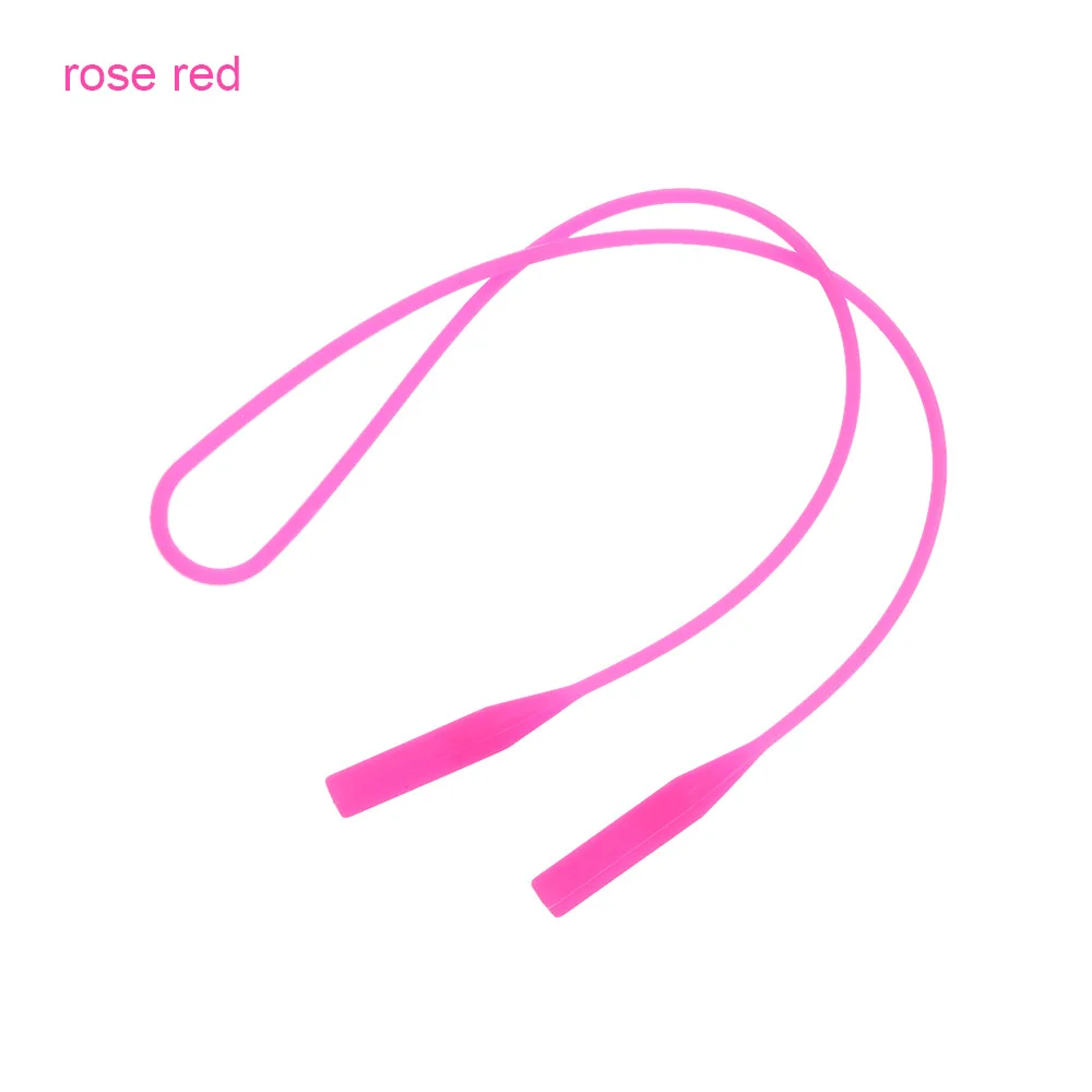 rose red 1 шт. яркие цвета эластичные силиконовые очки ремни цепочка для солнцезащитных очков спортивные противоскользящие струнные очки веревки ремешок шнур держатель - Цвет: rose red
