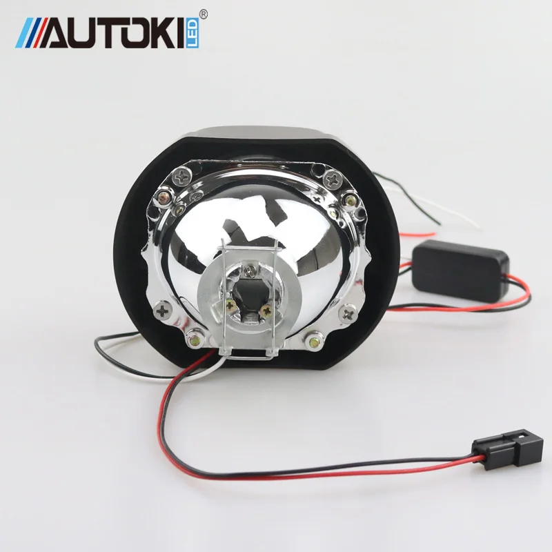 Autoki супер яркий светодиодный Ангельские глазки Halo+ HID Автомобильная прожекторная линза фары Bi-xenon комплект дооснащения обновления Мини 2,5 ''8,0 H1 H4 H7