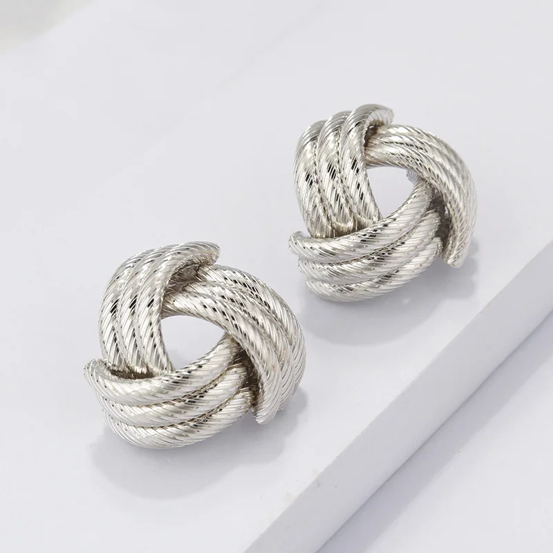 Silver AENSOA панк золотые металлические Висячие серьги для женщин макси геометрические абстрактные серьги-подвески большого размера вечерние ювелирные изделия Oorbellen - Окраска металла: Silver