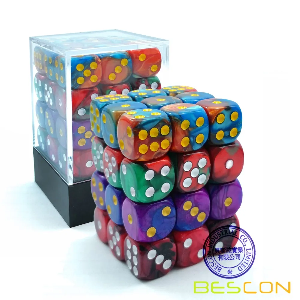 Bescon D6 12 мм 36 шт набор Шестигранная форма (36) блок игральных костей разные цвета близнецов