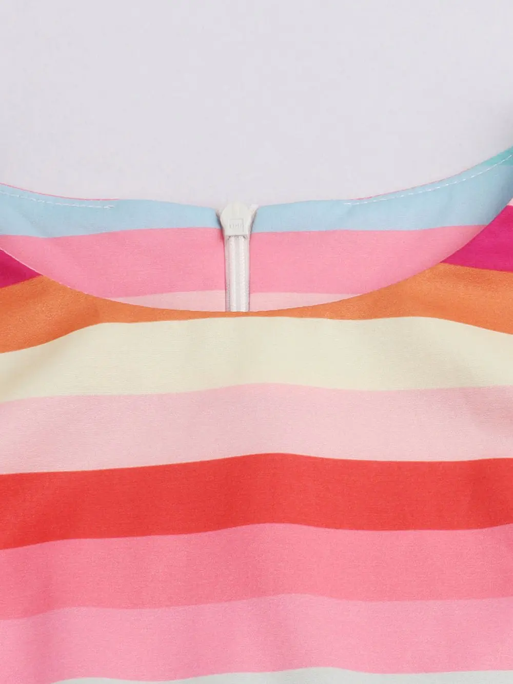 2019 Women Summer Rainbow Dress Female Spring Multi-Color Short Sleeve Dresses Knee-Length O Neck Girls | Женская одежда