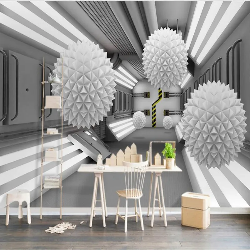

3d стерео шар beibehang, абстрактное здание, космическое Современное украшение для телевизора, гостиной, спальни