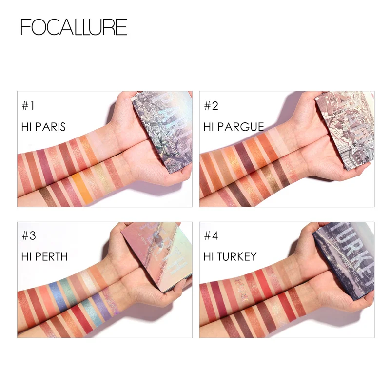 FOCALLURE, Новые Дорожные тени для век, палитра, блестящая пудра, профессиональный макияж для глаз, 15 цветов, матовые тени для век, палитра