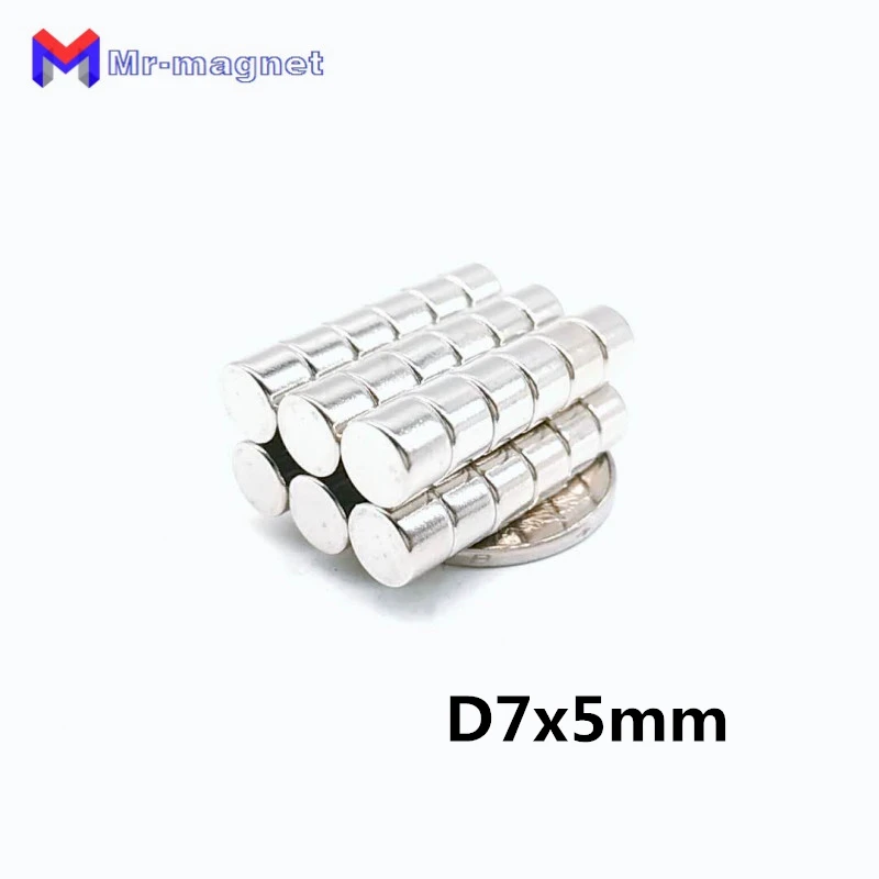 

1000pcs 7 x 5 mm magnet 7*5 super strong rare earth neodymium magnets D7x5 mm 7x5 magnetic material Dia 7x5mm permanent magnet