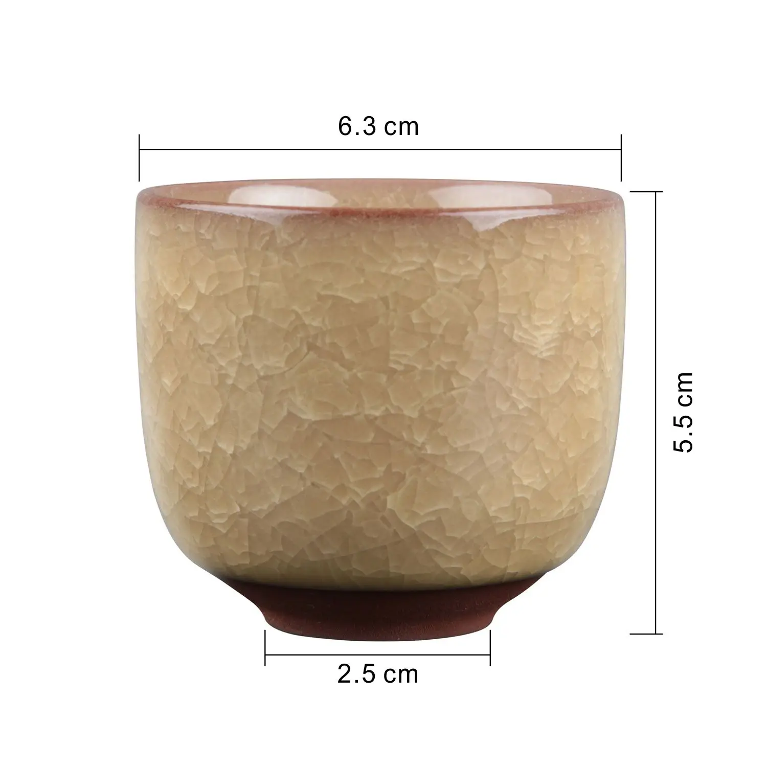 T4U 2.5 Inch Ceramic Ice Crack Zisha Raised Serial succulent Plant Pot Cactus Flower Pot/Container/Planter Yellow 1 Pack of 6 | Дом и сад