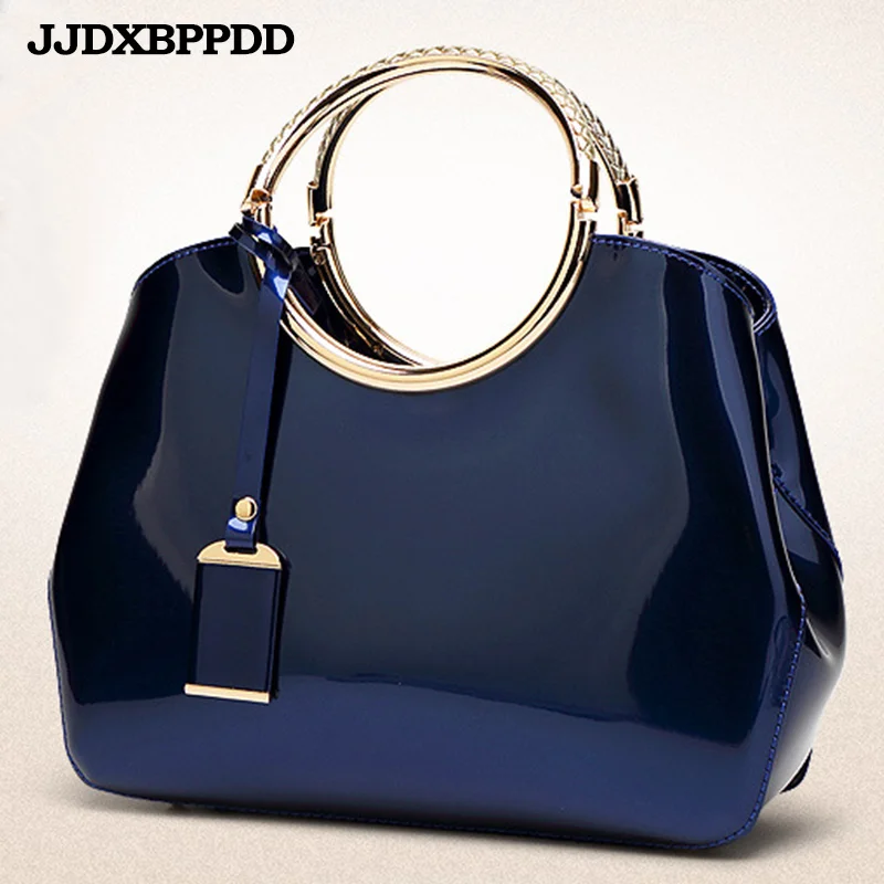 Blue Новая высококачественная женская сумка из лакированной кожи, женская сумка через плечо, сумки через плечо, женские сумки известных брендов bolsa - Цвет: Blue
