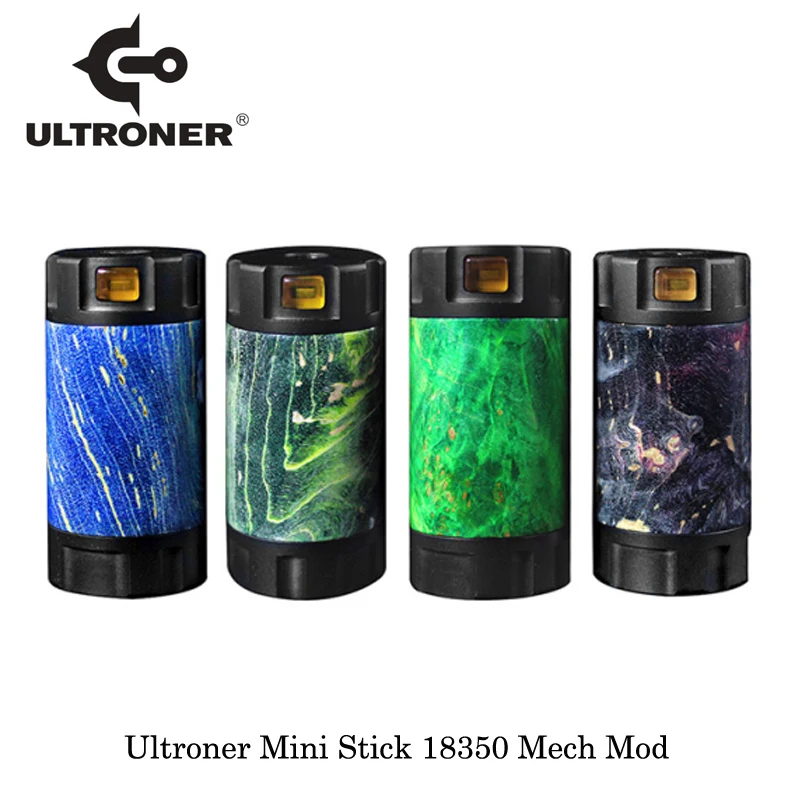 Электронные сигареты Ultroner Mini Stick 18350 мех мод 24 мм Диаметр питание от одного 18350 стабилизированного дерева Vape испаритель