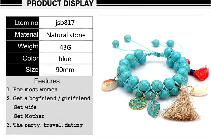 Богемные очаровательные браслеты с натуральными бусинами ручной вязки для