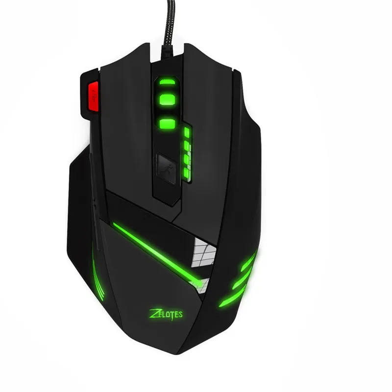 ZELOTES T-60 Проводная оптическая 7 кнопок игровая мышь 7200 dpi профессиональная игровая мышь офисный стол игровая мышь Проводная Dec24