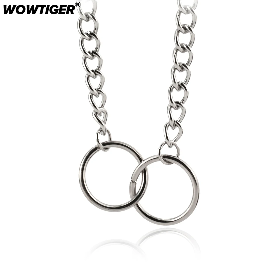 Ожерелье WOWTIGER из нержавеющей стали с круглым кулоном для женщин и мужчин