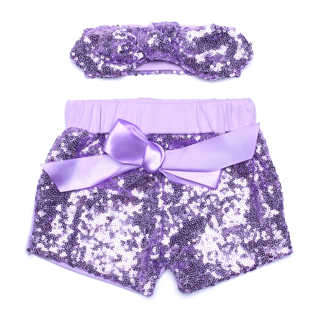 Красные шорты с блестками для девочек бантом малышей одежда дня рождения модные